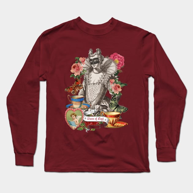 Tarot card - Queen of Cups Long Sleeve T-Shirt by White B Gifts
